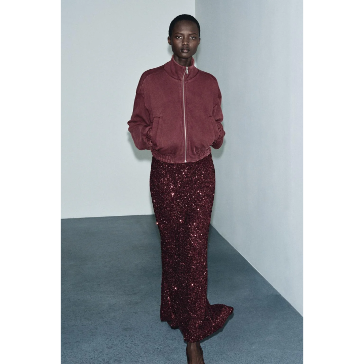 КУРТКА ИЗ МЯГКОЙ ТКАНИ С ЭФФЕКТОМ ПОТЕРТОСТИ