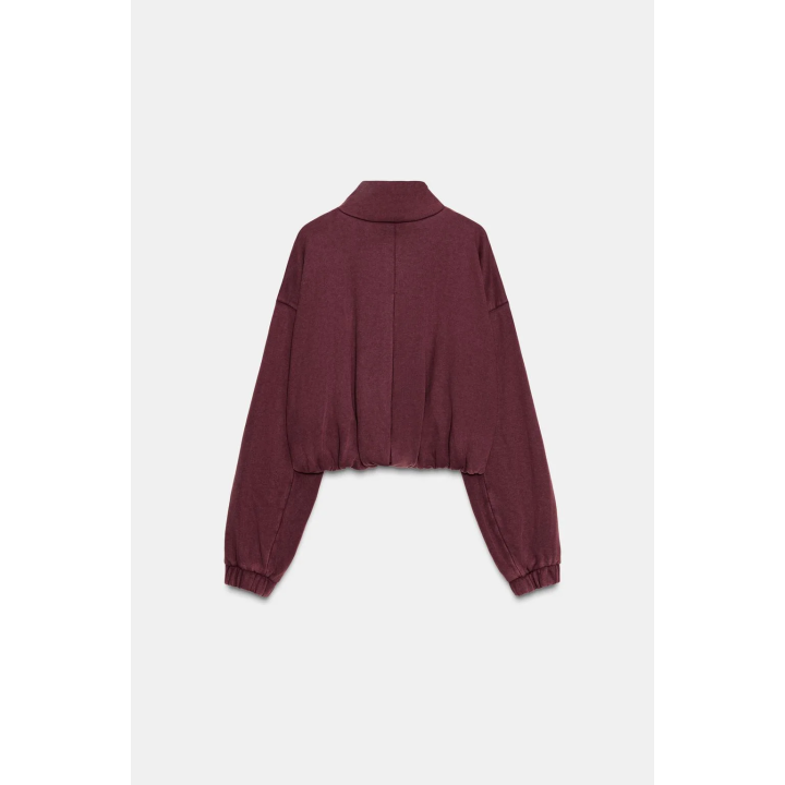 КУРТКА ИЗ МЯГКОЙ ТКАНИ С ЭФФЕКТОМ ПОТЕРТОСТИ