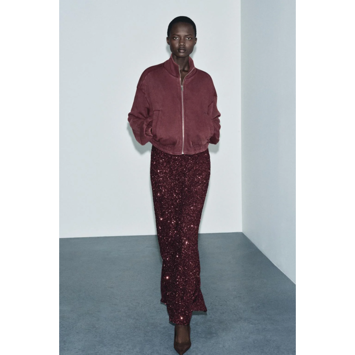 КУРТКА ИЗ МЯГКОЙ ТКАНИ С ЭФФЕКТОМ ПОТЕРТОСТИ