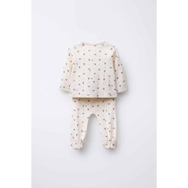 КОМПЛЕКТ ФУТБОЛКА И ПОЛЗУНКИ С ЦВЕТОЧНЫМ ПРИНТОМ