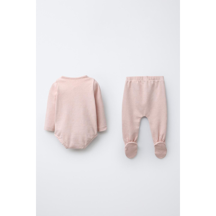 Набор из меланжевого боди и леггинсов