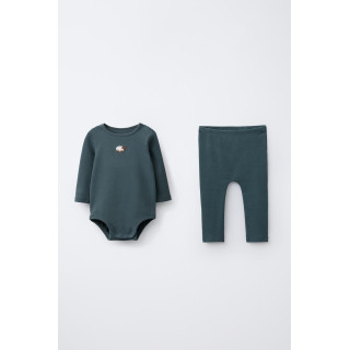 КОМПЛЕКТ ИЗ БОДИ И ЛЕГГИНСОВ С ВЫШИВКОЙ "ОВЕЧКА"