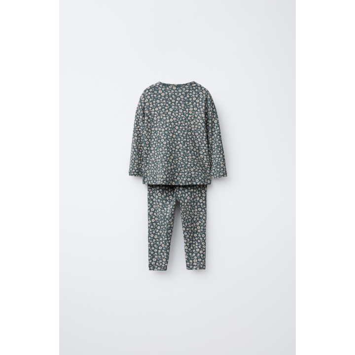 Комплект футболка с цветочным принтом и леггинсы