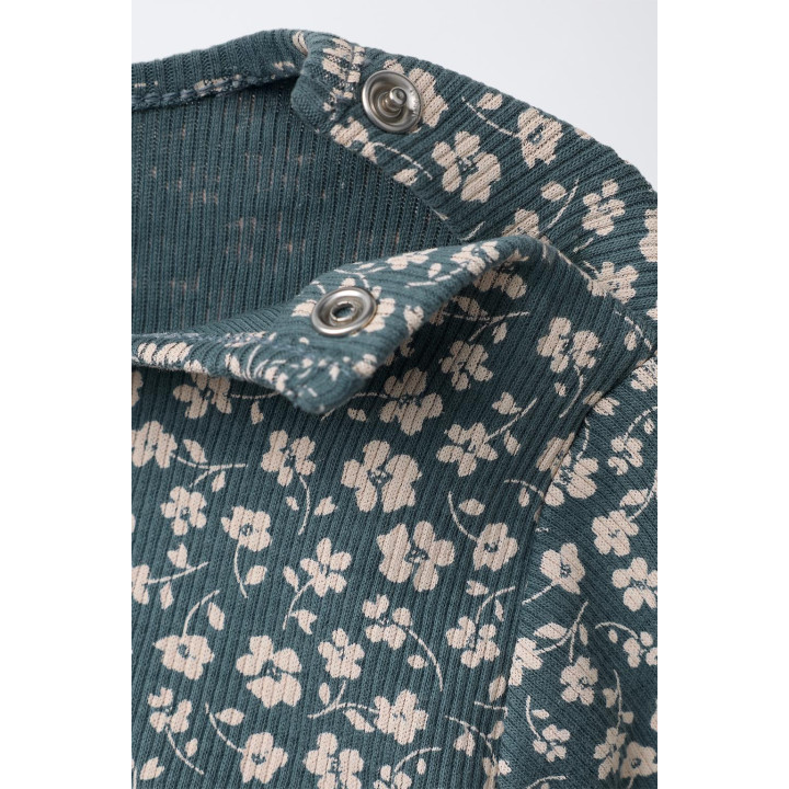 Комплект футболка с цветочным принтом и леггинсы