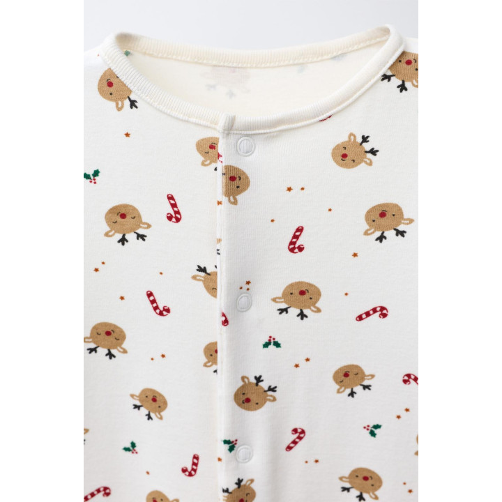 КОМБИНЕЗОН С ОЛЕНЯМИ И РЕГУЛИРУЕМЫМИ ШТАНИНАМИ