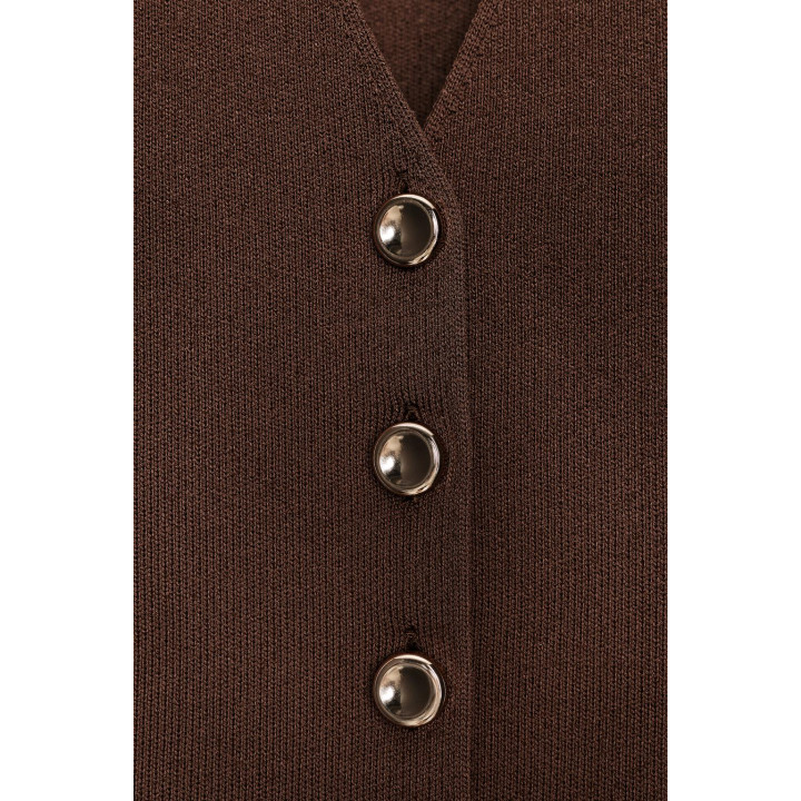 ОДНОТОННЫЙ ТРИКОТАЖНЫЙ ТОП БЕЗ РУКАВОВ