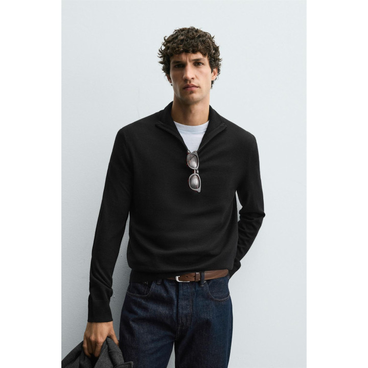 СВИТЕР ИЗ 100% ШЕРСТИ С ВОРОТНИКОМ НА МОЛНИИ