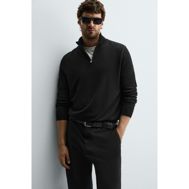 СВИТЕР ИЗ 100% ШЕРСТИ С ВОРОТНИКОМ НА МОЛНИИ