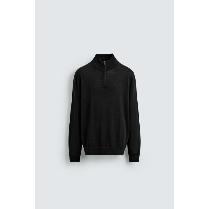 СВИТЕР ИЗ 100% ШЕРСТИ С ВОРОТНИКОМ НА МОЛНИИ