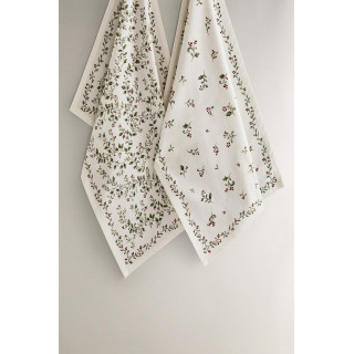 Набор хлопковых рождественских полотенец с листьями (набор из 2 штук)