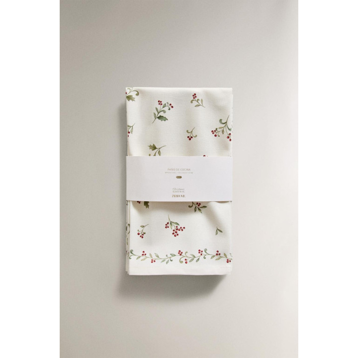 Набор хлопковых рождественских полотенец с листьями (набор из 2 штук)