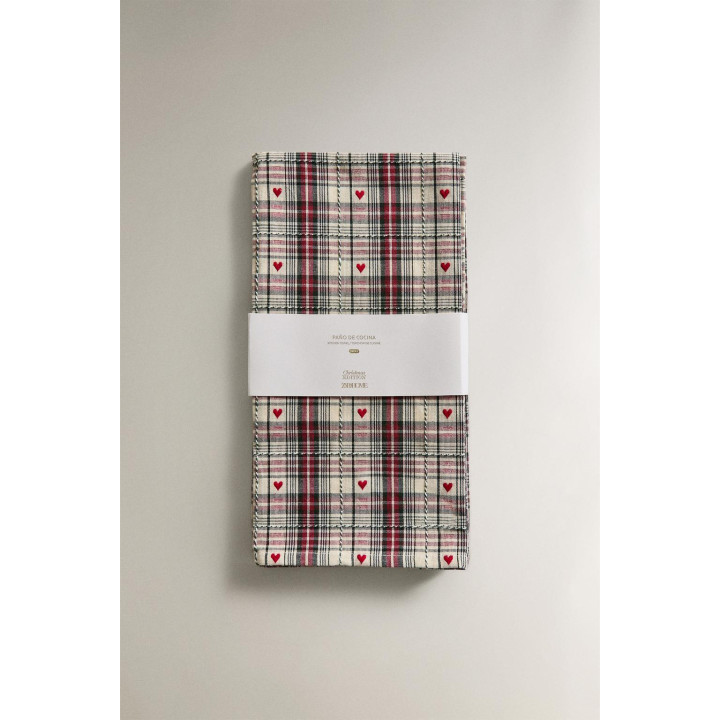 Набор хлопковых рождественских кухонных полотенец с сердечками (набор из 2 шт.)