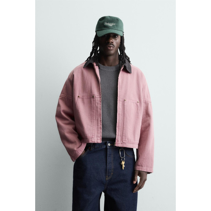 Куртка с контрастным воротником