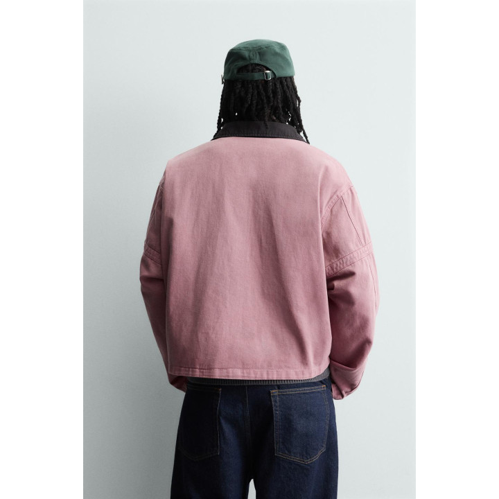 Куртка с контрастным воротником