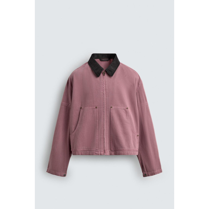 Куртка с контрастным воротником