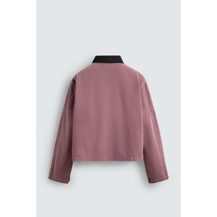 Куртка с контрастным воротником