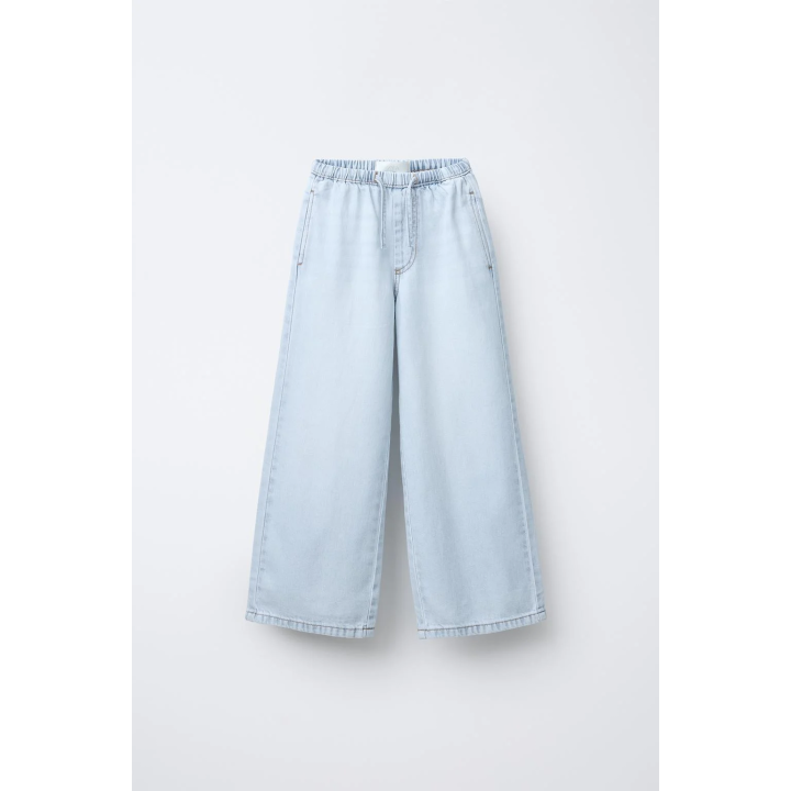 ДЖИНСЫ WIDE LEG C ТОНКИМ ПОЯСОМ