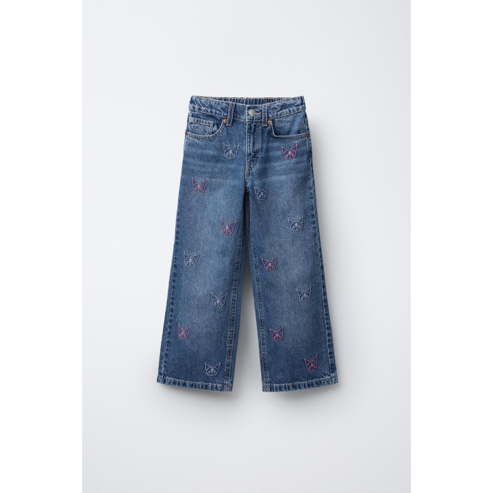 ДЖИНСОВЫЕ БРЮКИ С ШИРОКИМИ ШТАНИНАМИ KUROMI © SANRIO