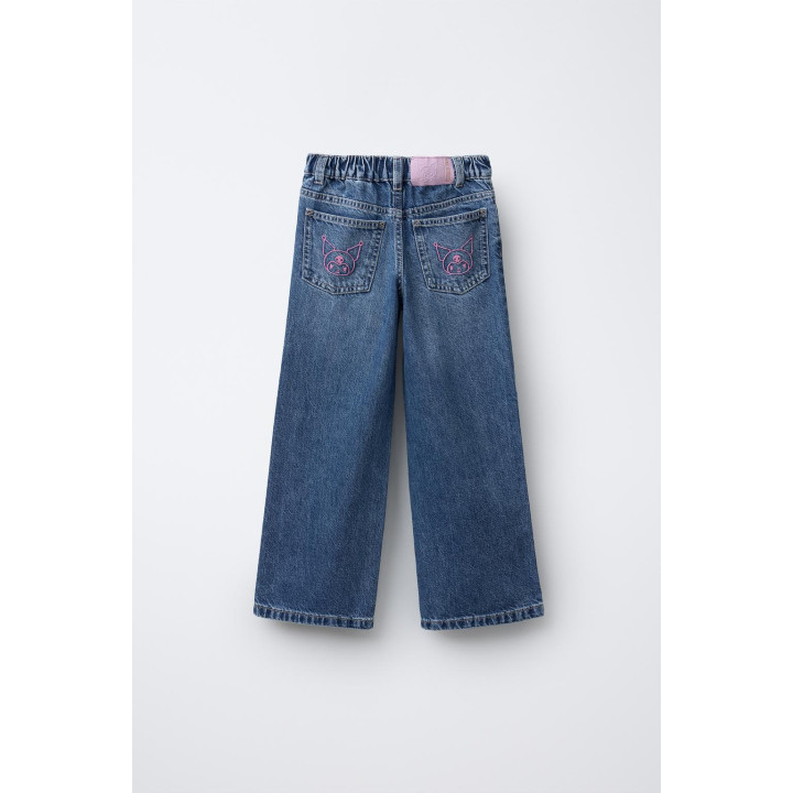 ДЖИНСОВЫЕ БРЮКИ С ШИРОКИМИ ШТАНИНАМИ KUROMI © SANRIO