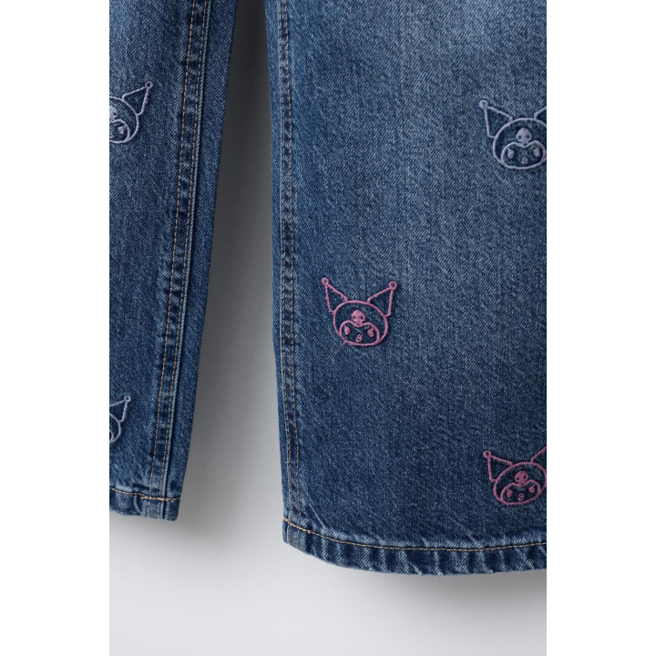 ДЖИНСОВЫЕ БРЮКИ С ШИРОКИМИ ШТАНИНАМИ KUROMI © SANRIO