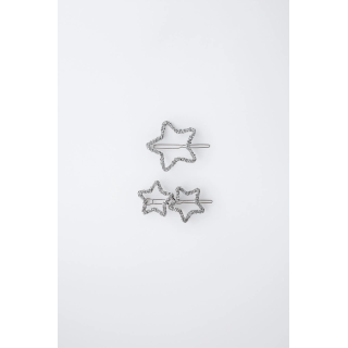 Набор из трех заколок для волос в форме звезд с блестками