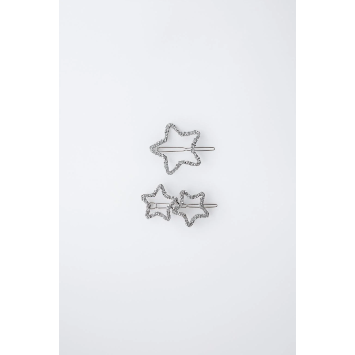 Набор из трех заколок для волос в форме звезд с блестками