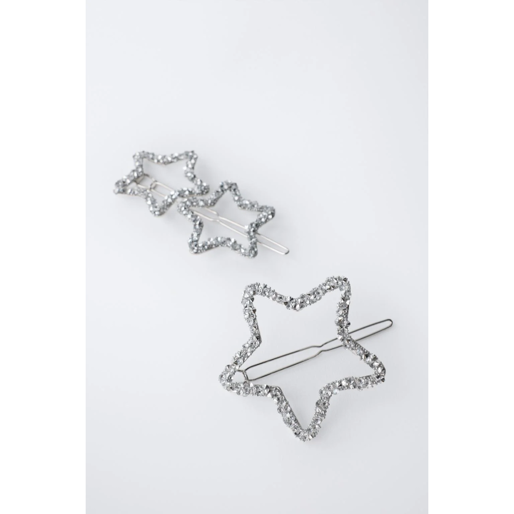 Набор из трех заколок для волос в форме звезд с блестками