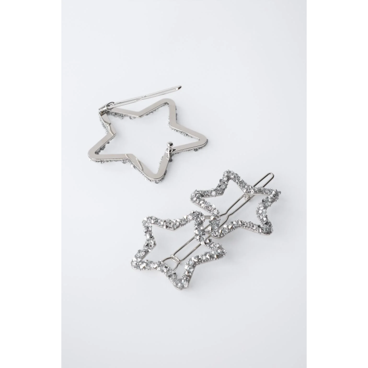 Набор из трех заколок для волос в форме звезд с блестками