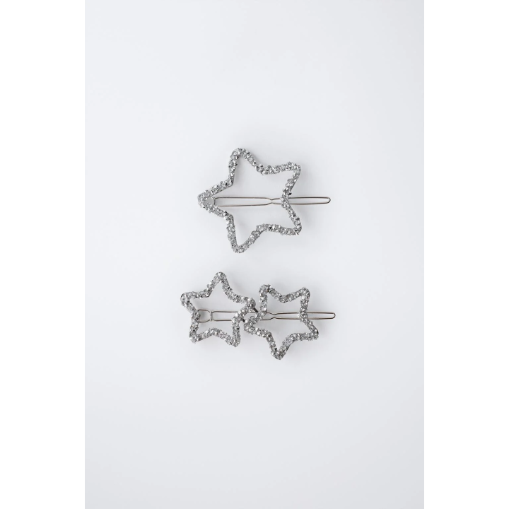 Набор из трех заколок для волос в форме звезд с блестками
