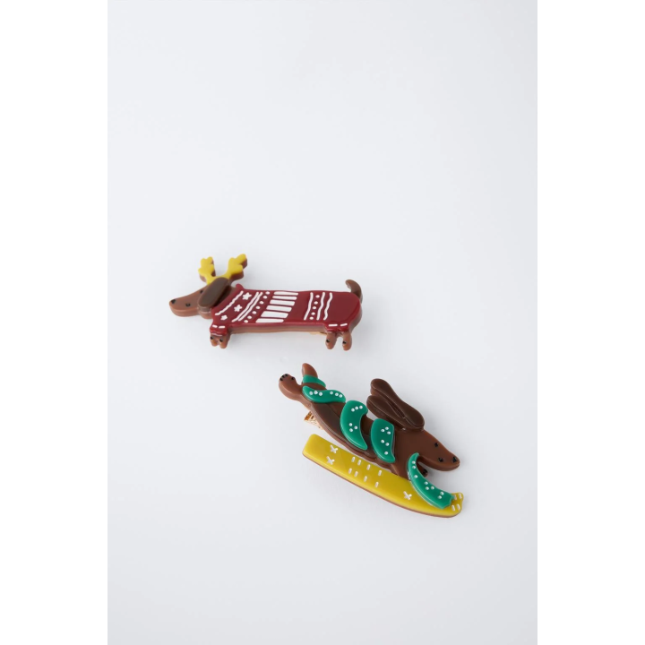 НАБОР ИЗ ДВУХ ЗАКОЛОК-СОБАЧЕК ОЛЕНЬ