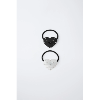 НАБОР ИЗ ДВУХ РЕЗИНОК ДЛЯ ВОЛОС «СЕРДЕЧКИ С БЛЕСТКАМИ»