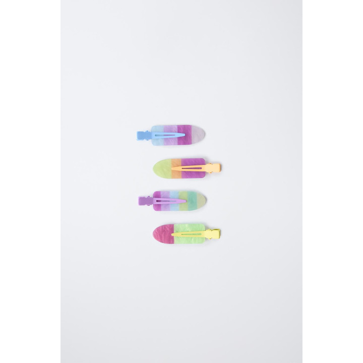 НАБОР ИЗ ЧЕТЫРЕХ ЦВЕТНЫХ ЗАКОЛОК-КЛИПС