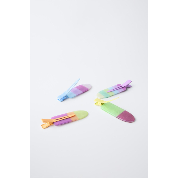 НАБОР ИЗ ЧЕТЫРЕХ ЦВЕТНЫХ ЗАКОЛОК-КЛИПС