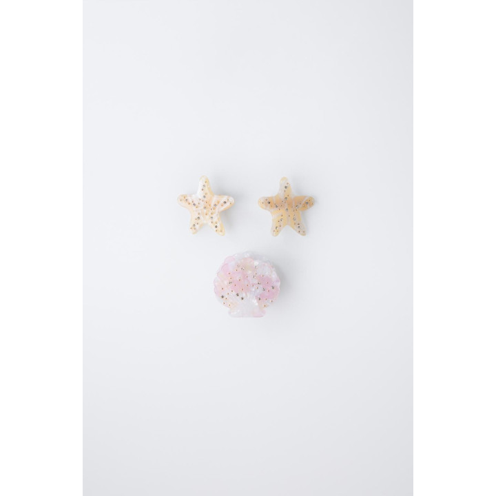 НАБОР ИЗ 3 ЗАКОЛОК ДЛЯ ВОЛОС «РАКУШКА» И «ЗВЕЗДЫ»