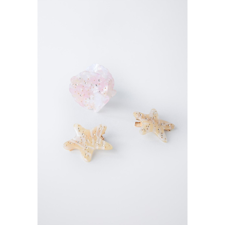 НАБОР ИЗ 3 ЗАКОЛОК ДЛЯ ВОЛОС «РАКУШКА» И «ЗВЕЗДЫ»