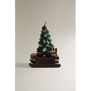 Рождественский санки и свеча в форме ёлки