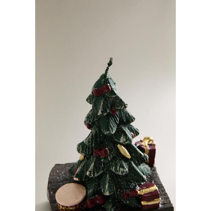 Рождественский санки и свеча в форме ёлки