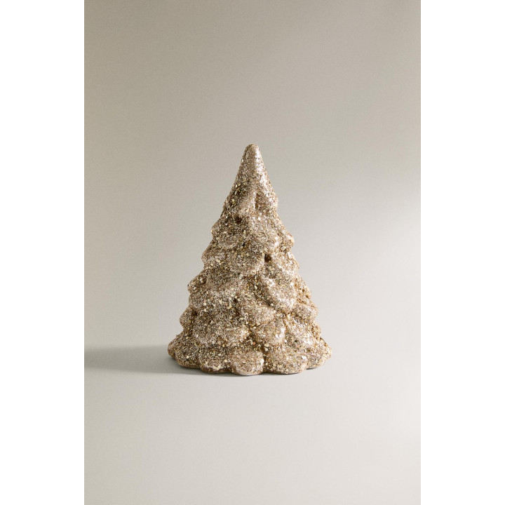 Небольшое новогоднее украшение в виде елочки с огнями