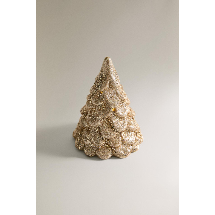 Небольшое новогоднее украшение в виде елочки с огнями