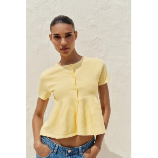 ТРИКОТАЖНЫЙ КАРДИГАН С БАСКОЙ