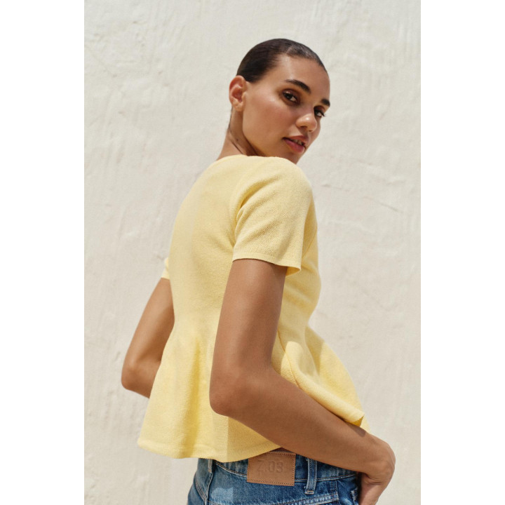 ТРИКОТАЖНЫЙ КАРДИГАН С БАСКОЙ