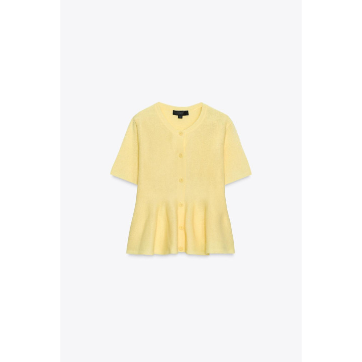 ТРИКОТАЖНЫЙ КАРДИГАН С БАСКОЙ