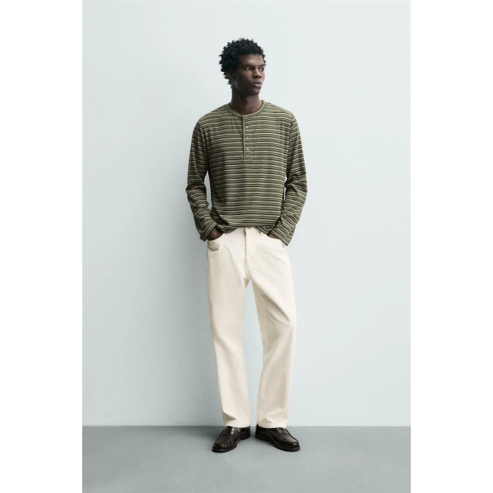 Полосатая хенли футболка