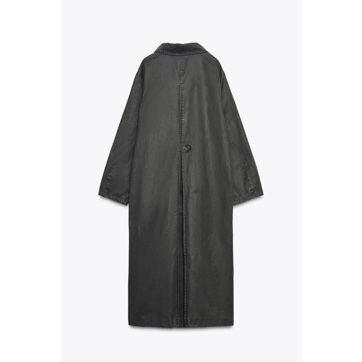 ВОЩЕНЫЙ ТРЕНЧ С ВЕЛЬВЕТОВЫМ ВОРОТНИКОМ