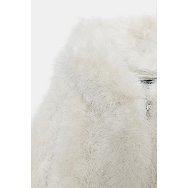 КОРОТКОЕ ПАЛЬТО ИЗ ИСКУССТВЕННОГО МЕХА С КАПЮШОНОМ