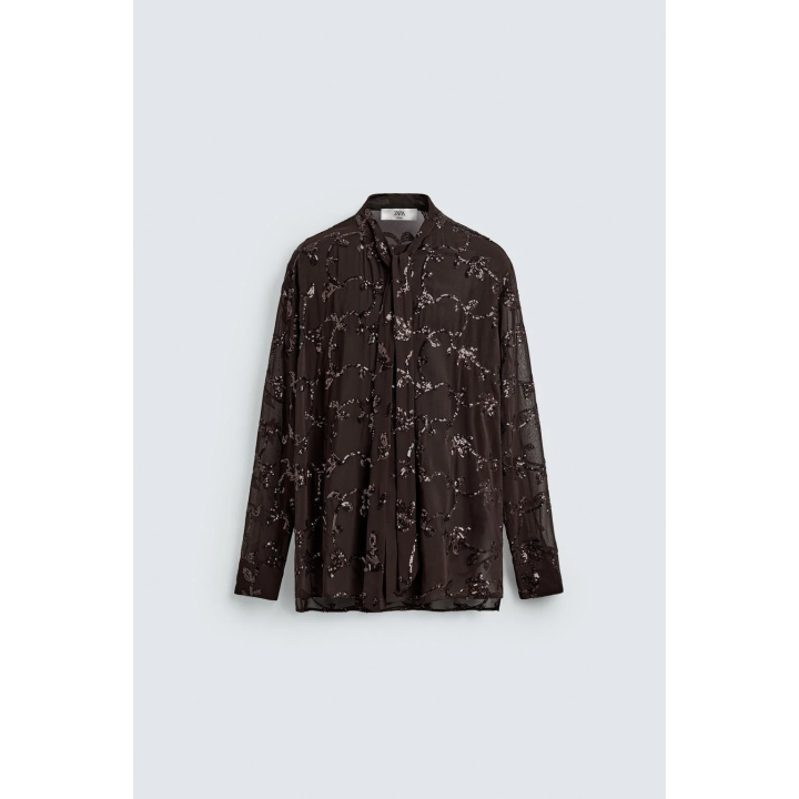 Рубашка с пайетками limited edition semi-sheer