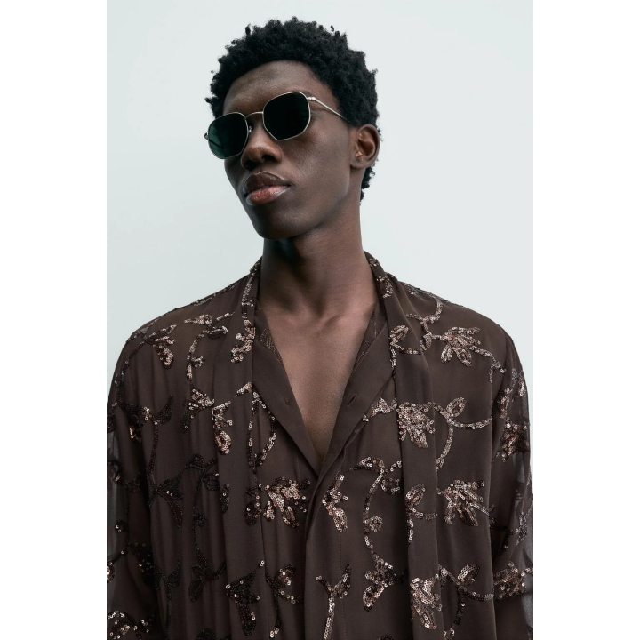 Рубашка с пайетками limited edition semi-sheer