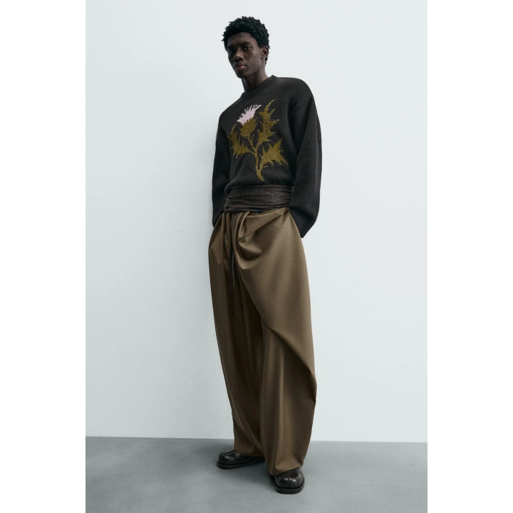 Лимитированная коллекция драпированных перекрещенных брюк