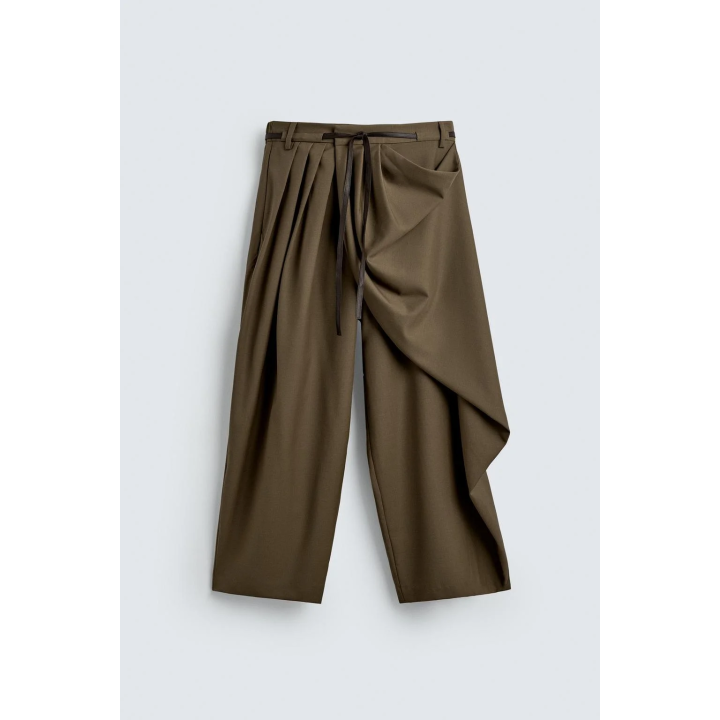 Лимитированная коллекция драпированных перекрещенных брюк