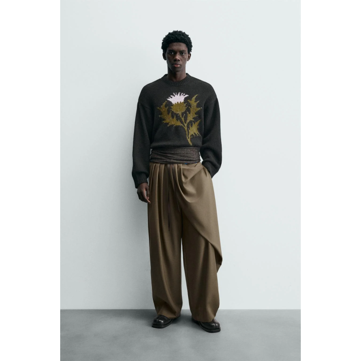 Лимитированная коллекция драпированных перекрещенных брюк